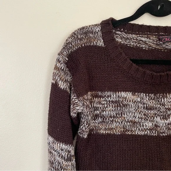 Takeout | Brown Striped Crop Sweater | Size Medium - Picture 3 of 8